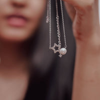 Thumbnail for Timeless Elegance: Zircon Star with Pearl Necklace